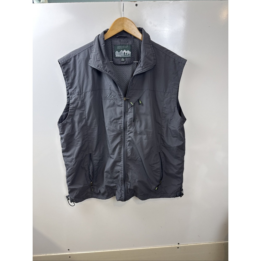 Outdoor Sports Vest Mens Size XL Black Full Zip Lightweight Sleeveless Jacket